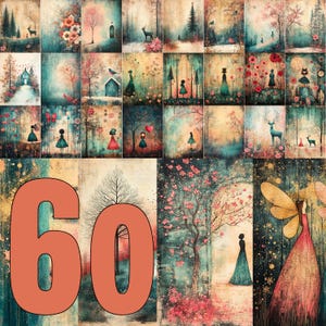 Collection de 60 Images Digitales Noël Whimsical Wonderland Illustrations Féériques et Mystiques en Haute Qualité 3 tailles
