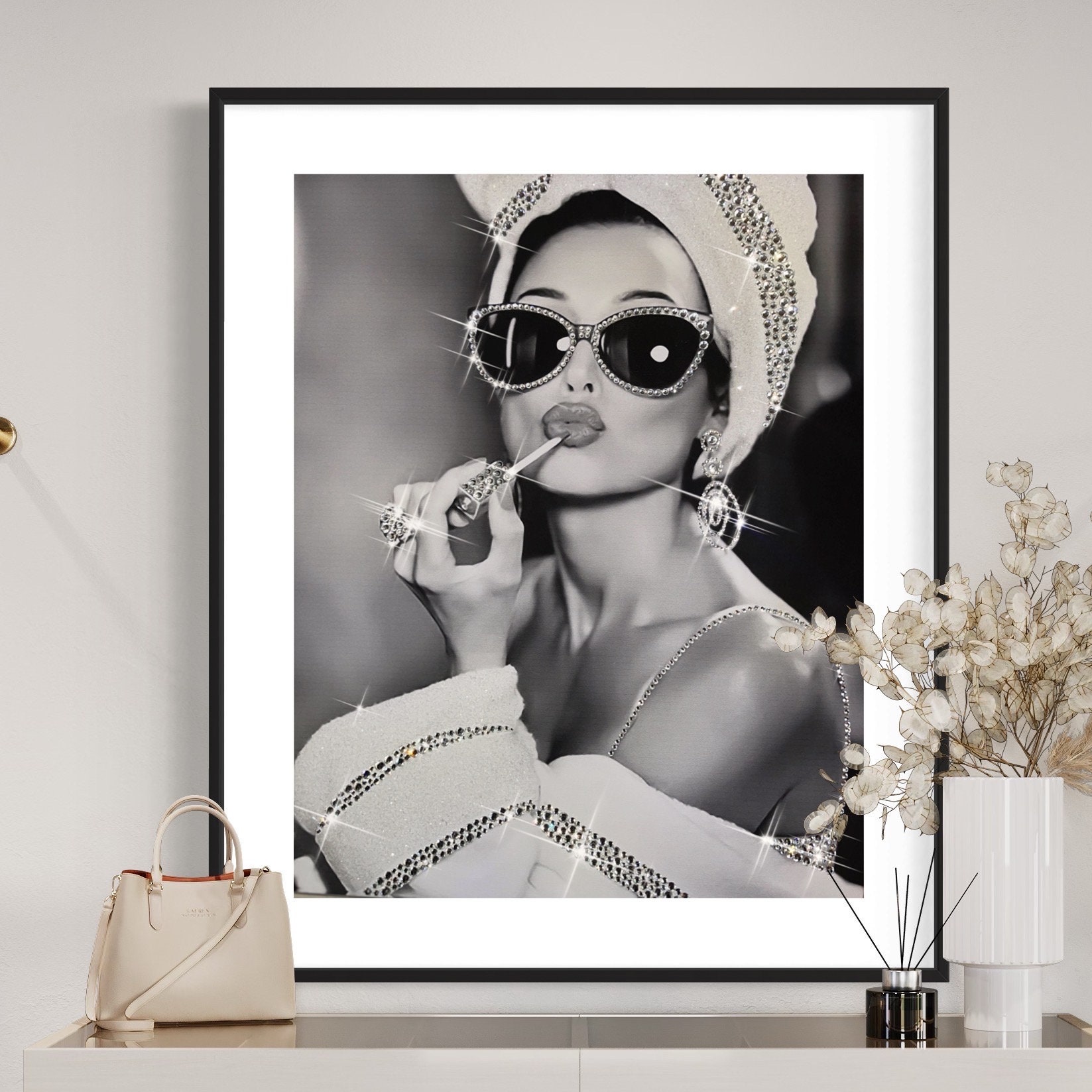 Audrey Hepburn Red Lips Crystal Poster Fashion Poster - Etsy