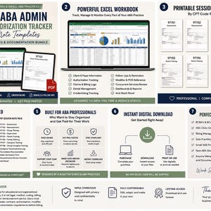 ABA Billing Tracker & Session Notes | Excel, PDF Download