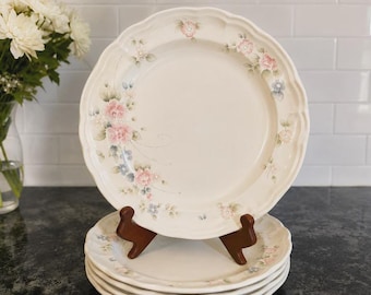Vintage Pfaltzgraff Tea Rose Dinner Plates Set of 5