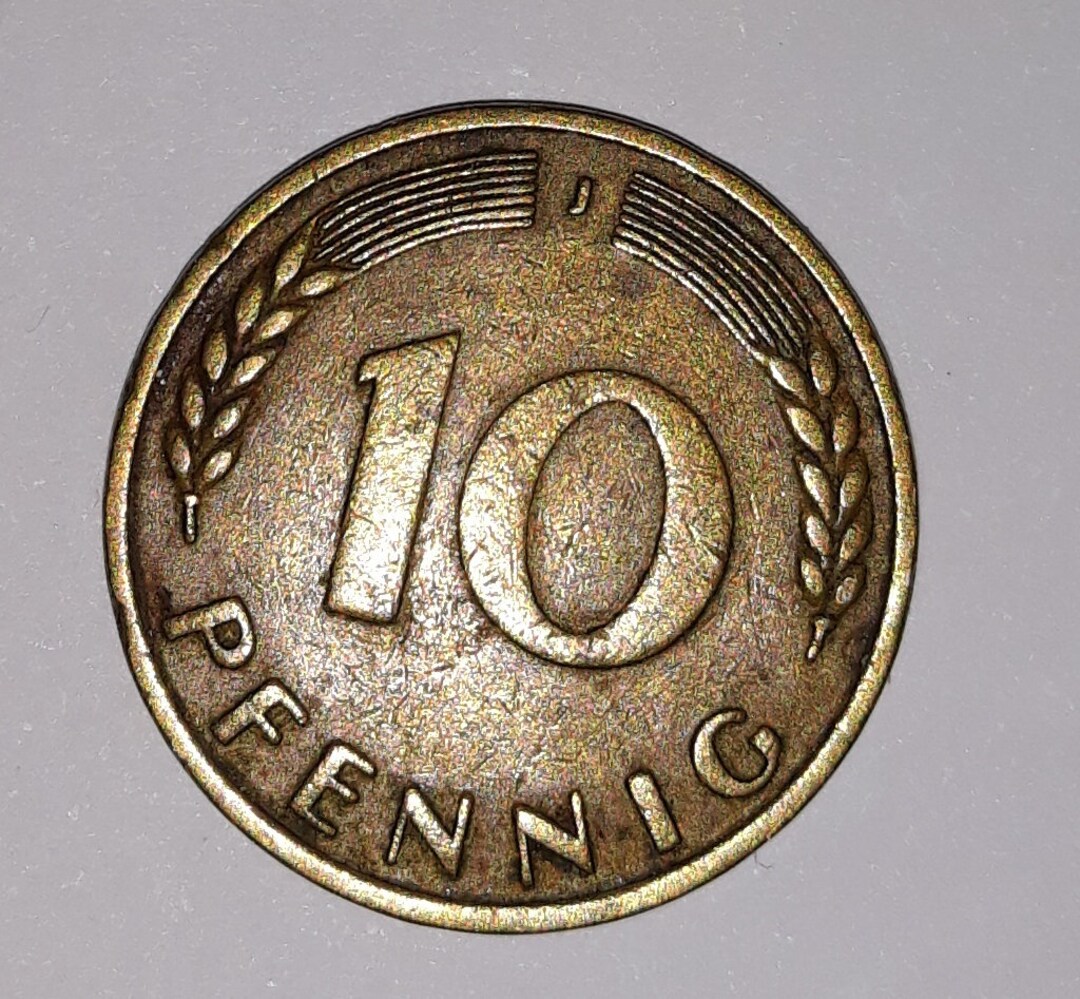 Germany 10 Pfennig 1950 J BRD Hamburg Etsy