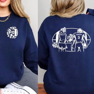 Custom Football Cheer Sweatshirt Mom of Football & Cheer Back Print Sweatshirt Football and Cheer Pullover Gift for Sports Mom Cheerleading