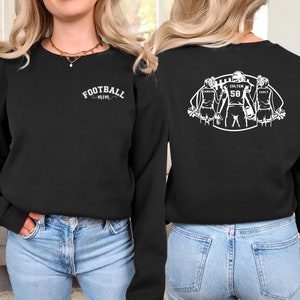 Aangepaste voetbal Cheer Sweatshirt moeder van voetbal & Cheer rug print Sweatshirt voetbal en Cheer trui cadeau voor sport moeder Cheerleading