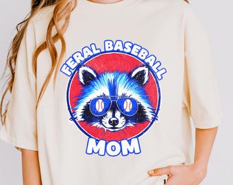 Koszulka z nadrukiem "Fal Baseball Mom Comfort Colors": Zabawny szop