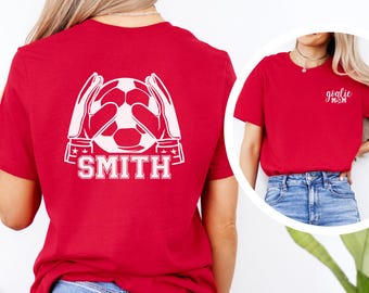 Kundenspezifisches Fußball-Torhüter-Mamma-Hemd Benutzerdefinierte Name Fußball-T-Shirt Spiel-Tag Bekleidung Fußball-Torhüter-Mamma-Geschenk Stolze Fußball-Mama personifizierter Name