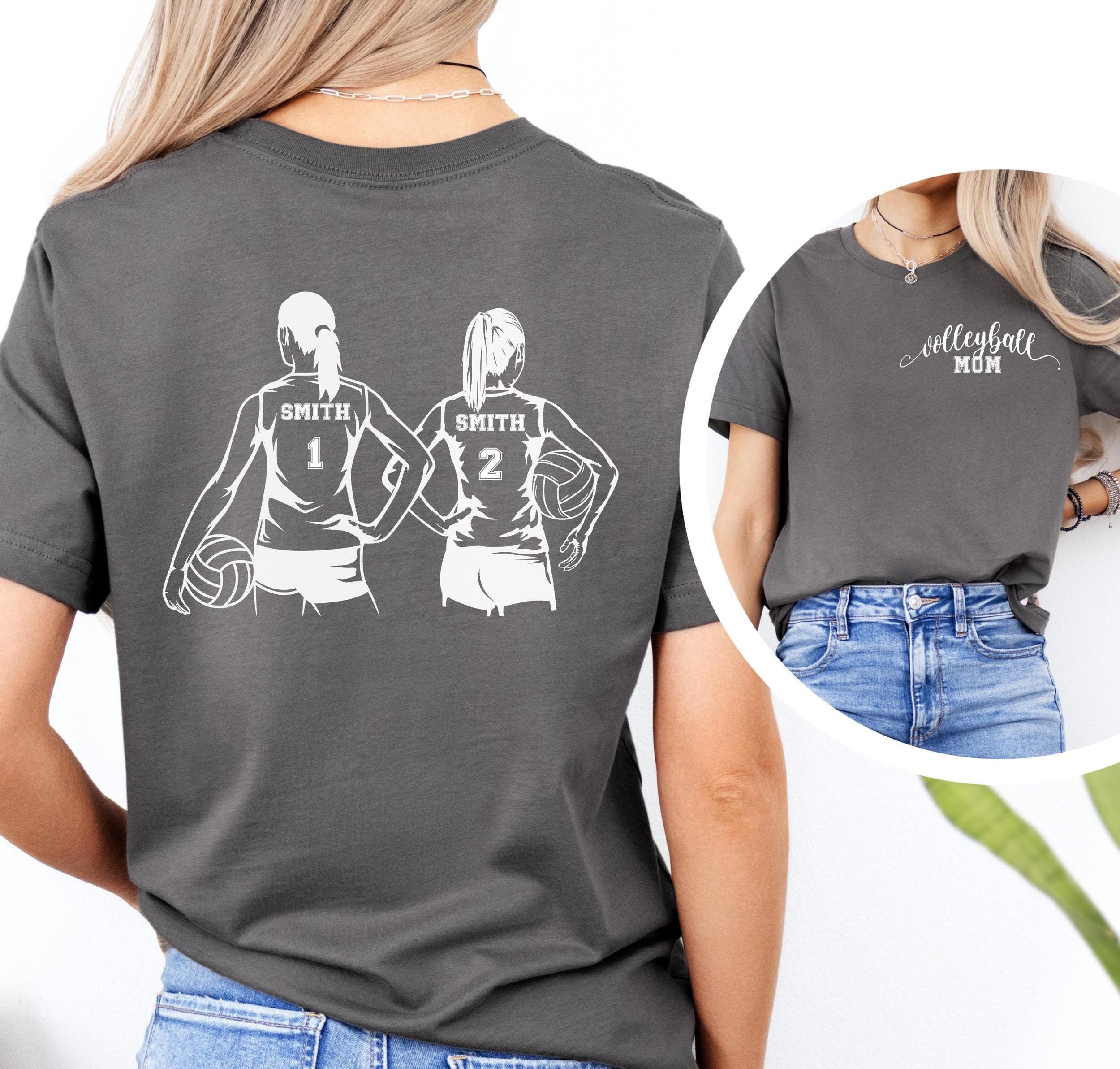 Customized 2 Player Volleyball Shirt 2 Sided Volleyball Mom Shirt Personalized Name Number Shirt Game Day Shirt Volleyball Mom Shirt