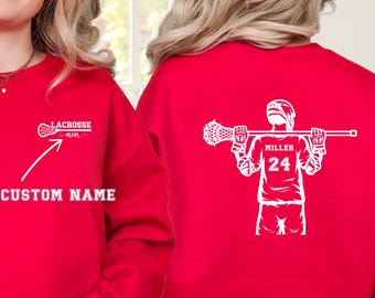 Aangepast sweatshirt met lacrosse-moeder: gepersonaliseerde gamedagkleding