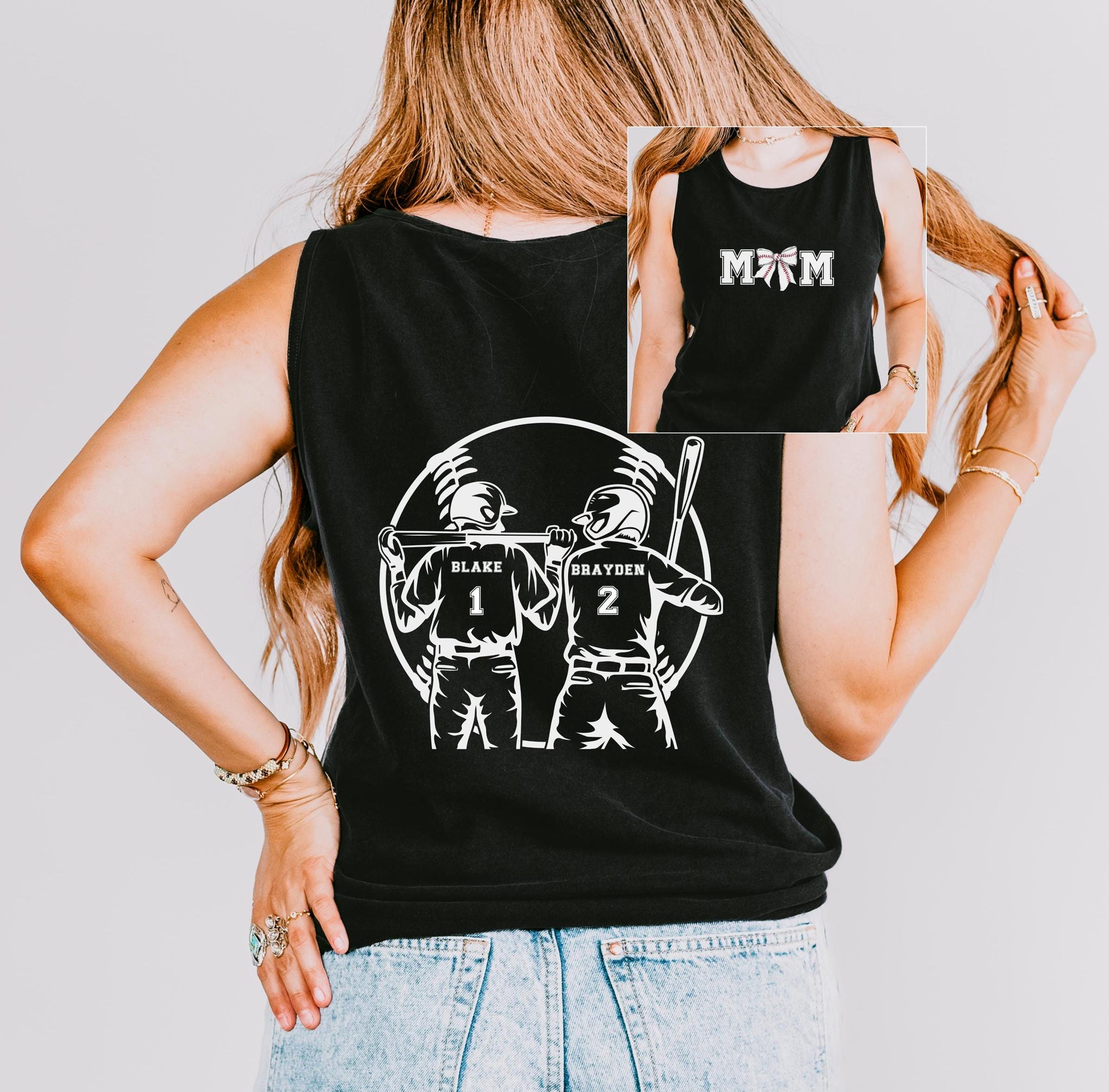Custom 2 Player Baseball Tank Top Comfort Colors 2-Sided Baseball Tank Game Day Apparel Baseball Mom Gift Personalized Baseball Brothers