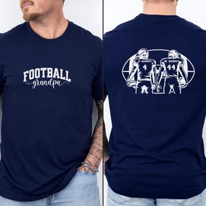 Custom 2 Player Football Grandpa Shirt 2 Sided Football Shirt Personalized Name Number Shirt Game Day Shirt Football Grandpa Gift
