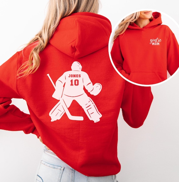 Custom Hockey Goalie Mom Hoodie Ice Hockey Sweatshirt Gameday Hockey Apparel Ice Hockey Mama Gift Hockey Mama Goalkeeper Pullover