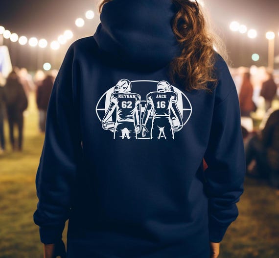 Buy Custom 2 Player Football Hooded Sweatshirt Personalized 