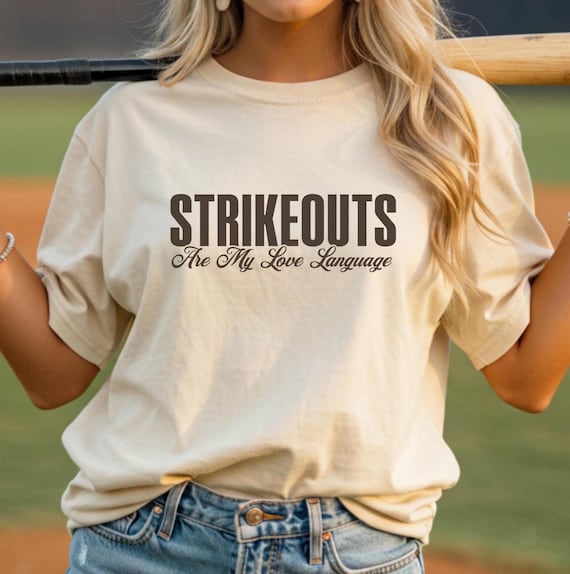 Strikeouts Are My Love Language Shirt, Funny Baseball Tee, Comfort Colors Shirt, Game Day Shirt, Baseball Mom Gift, Softball Pitcher Gift