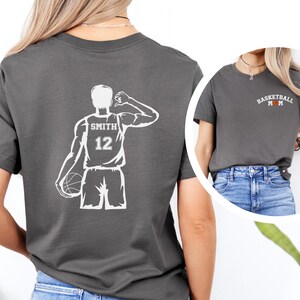 Custom Basketball Mom Shirt 2 Sided Basketball Shirt Personalized Basketball T Shirt Game Day Shirt Basketball Mom Gift Custom Name Number