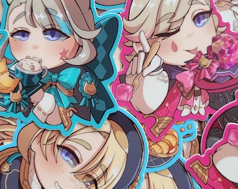 Genshin Impact Stickers: Lyney, Lynette, Freminet - Specialty Dishes Vinyl Stickers