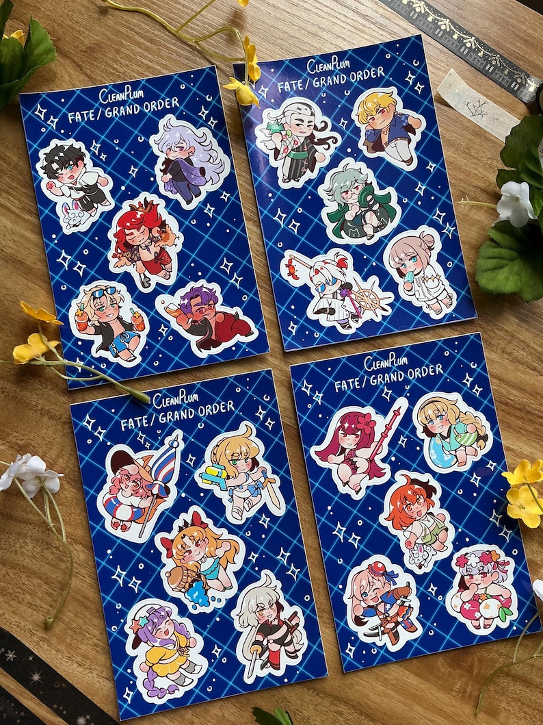 Fate Grand Order Summer Servant Sticker Sheet: FGO Summer Waifus ...