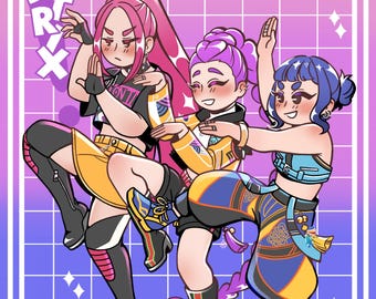 KPop Demon Hunters Print | KPDH Huntrix Print + Sussie Derpy Sticker