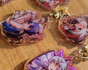 Honkai Star Rail Acrylic Charms: HSR, Dan Heng Argenti Sunday Boothill Ratio Aventurine + more
