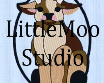 Little Moo Stained Glass Patch (Digital Download)