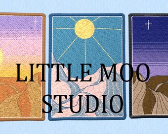 Dawn to Dusk Patch Trio Embroidery Design **Digital Download**