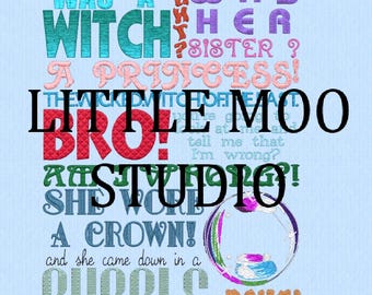 She Came Down In A Bubble Machine Embroidery File **Digital Download**
