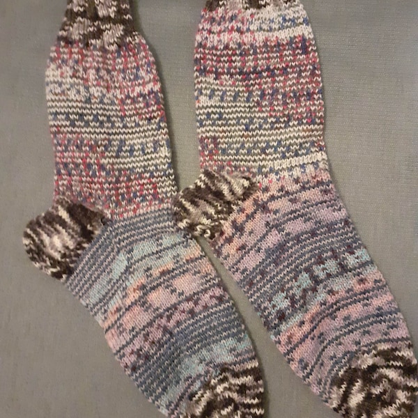 Kunterbunte handgestrickte Socken aus verschiedenen Garnen * Opal * Lana Grossa * Gr. 40-41