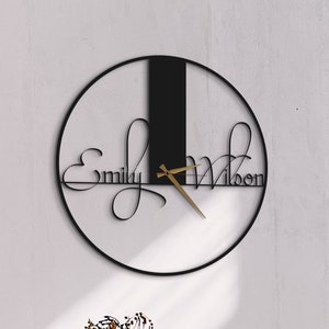 Custom Wall Clock, Personalized Modern Wall Clock, Gifts for Wife, Oversize Wall Clock, gift for couple, Gift for him, Customized gift