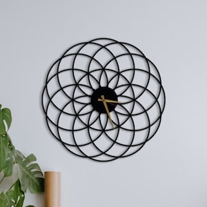 Modern Spiral Metal Wall Clock, Large circle Wall Clock,  Silent Black Metal Clocks, Minimalist Wall Clock, Valentine Day Gift, Office Gift