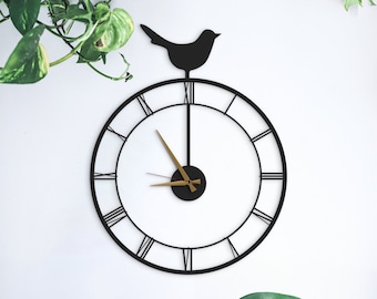 Bird Wall Clock, Modern Wall Clock Unique, Minimalist Wall Clock, Nature Wall Clock, Silent Wall Clock, Kitchen Clocks, Wall Clock, Horloge