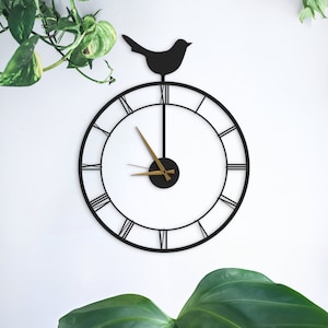 Bird Wall Clock, Modern Wall Clock Unique, Minimalist Wall Clock, Nature Wall Clock, Silent Wall Clock, Kitchen Clocks, Wall Clock, Horloge