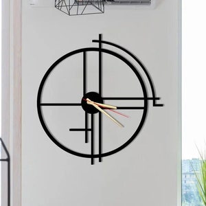 Unique Black Metal Large Wall Clock, Minimalist Wall Clock, Elegant Wall Clock, Oversized Wall Clock Horloge Murale, Housewarming Gift,