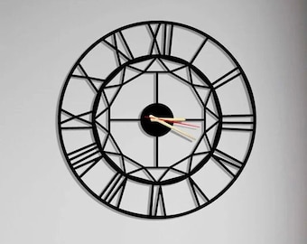 Oversized Metal Wall Clock, Minimalist Wall Decor, New Season Wall Clock Idea, New Home Gift, Unique Home Decor, Silent Clock, Wanduhr