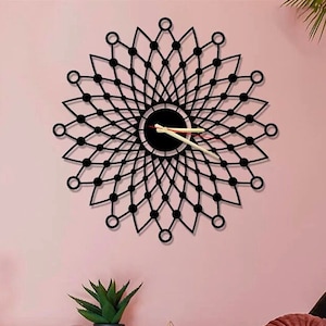 Unique Design Metal Wall Clock, Round Wall Clock, Circle Wall Clock Industrial, Large Black Wall Art Clock, Modern Wall Clock, Home Gift