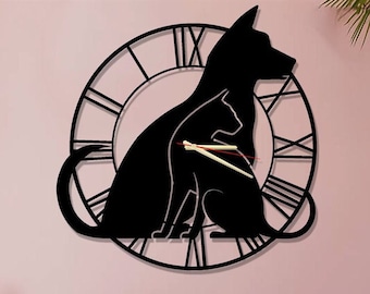 Large Veterinary Clinic Wall Clock, Animal  Metal Wall clock, Wall Clock Vet Clinic, Vet clock, Vet Gift, Veterinary clinic clock, cat, dog