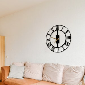Roman Numeral Wall Clock, Black Unique Large Roman Numeral Clocks ...