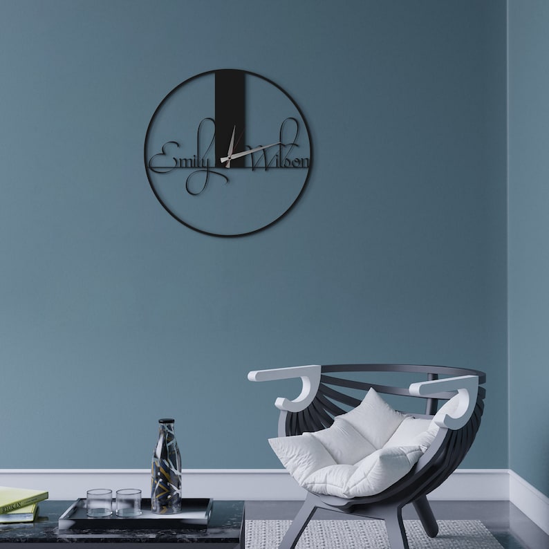 Personalized Large Wall Clock, Modern Wall Clock, Clock for Wall