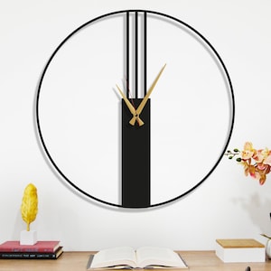 Minimalist Metal Wall Clock, Metal Wall Clock, Unique Wall Clock, Elegant Wall Clock, Modern Wall Clock, Oversized Wall Clock, Metal Art