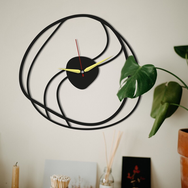 Modern Metal Wall Clock Abstract Wall Clock Unique Wall Art - Etsy