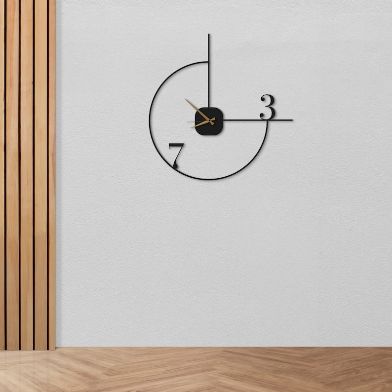 Horloge murale minimaliste, horloge murale moderne silencieuse surdimensionnée, horloge murale unique, horloge pour mur, grande horloge murale, Wanduhr, Horloge Murale image 5