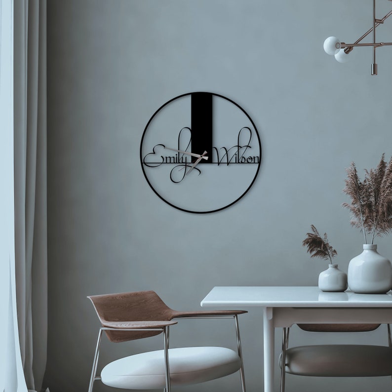 Personalized Large Wall Clock, Modern Wall Clock, Clock for Wall