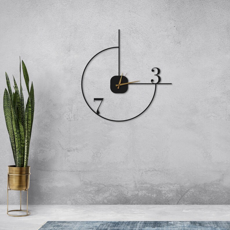 Horloge murale minimaliste, horloge murale moderne silencieuse surdimensionnée, horloge murale unique, horloge pour mur, grande horloge murale, Wanduhr, Horloge Murale image 8