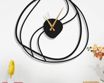 Modern Metal Wall Clock, Abstract Wall Clock, Unique Wall Art, Large Wall Clock, Oversized Clock, New Home Gift, Horloge Murale, Wanduhr