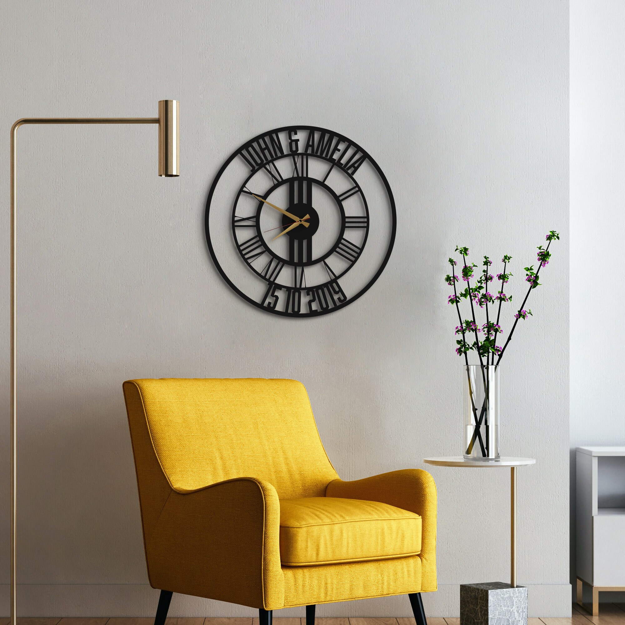 Personalized Large Wall Clock, Modern Wall Clock, Clock for Wall