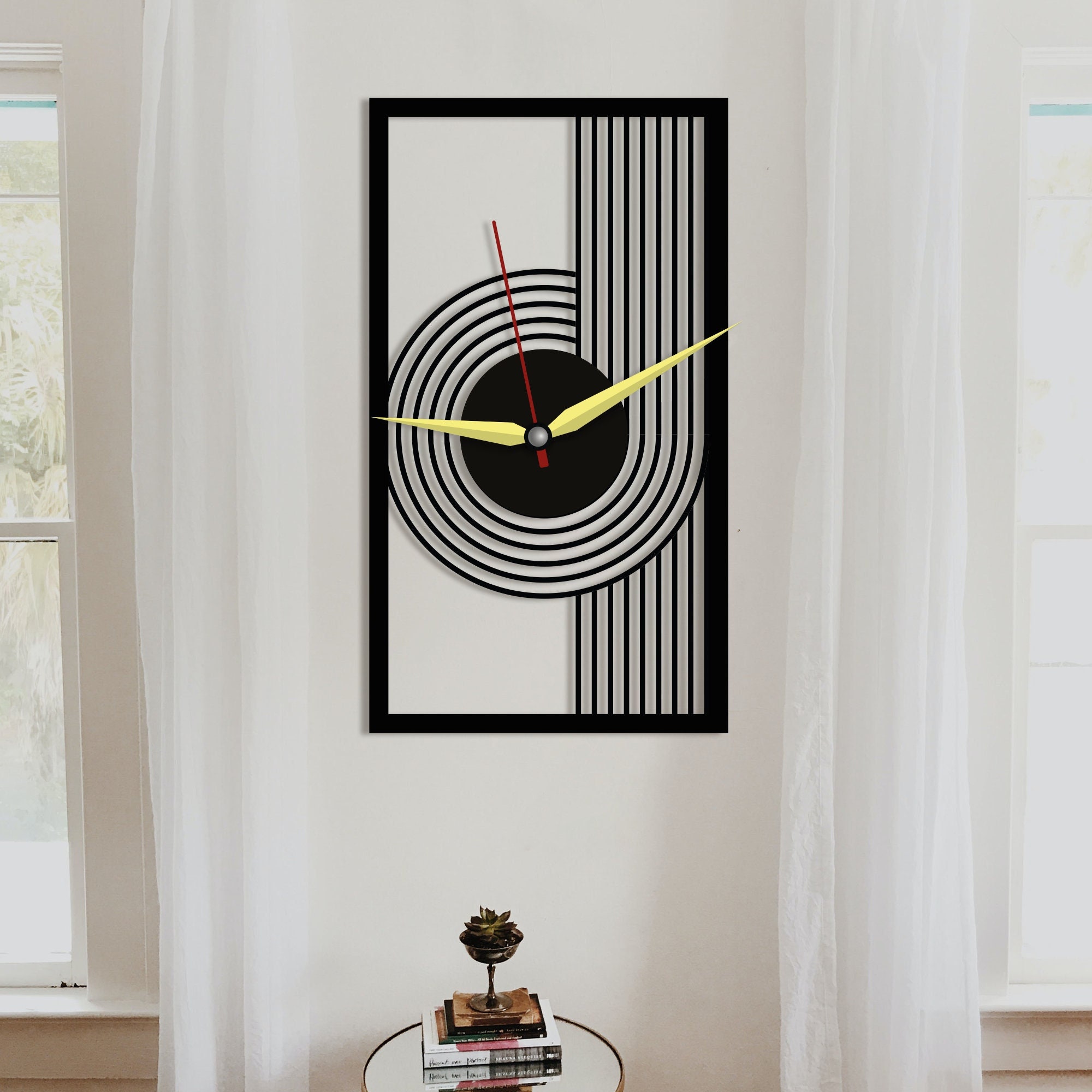 Metal Rectangle Wall Clock Metal Wall Clocks Rectangle Large - Etsy UK