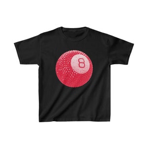 T-shirt mixte porte-bonheur, t-shirt boule de billard strass rouge, t-shirt Stockholm style, t-shirt pour lui, cadeau, t-shirt coton, y2k image 7