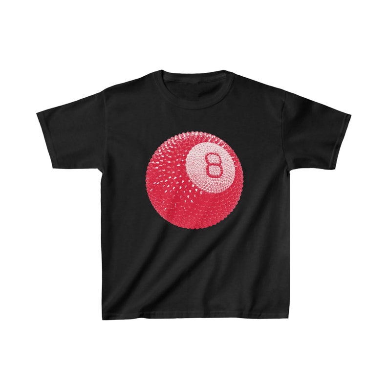 T-shirt mixte porte-bonheur, t-shirt boule de billard strass rouge, t-shirt Stockholm style, t-shirt pour lui, cadeau, t-shirt coton, y2k image 7