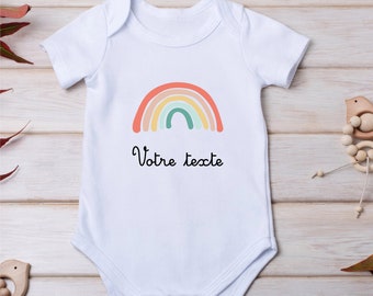 Personalisierter Baby-Body / Text-Herz-Baby-Body / Langarm-Baby-Body / Personalisierter Baby-Body / Baby-Bodys / Baby-Body mit Nachricht