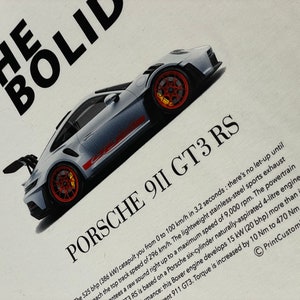 Prsche 911 GT3 RS Camiseta estética, sudadera de moda, Prsche 911 GT3 RS 2 camiseta lateral, regalo para fan camisa unisex imagen 3