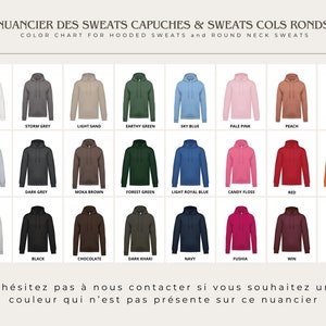 Sweat capuche/col rond pour couple, sweat date de rencontre, st valentin, cadeau, sweat mariage, cadeau mariage broderie, chiffres romains image 7