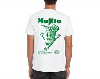 Unisex “MOJITO” t-shirt, cocktail name t-shirt, t-shirt for her, t-shirt for him, aperitif t-shirt, cotton t-shirt