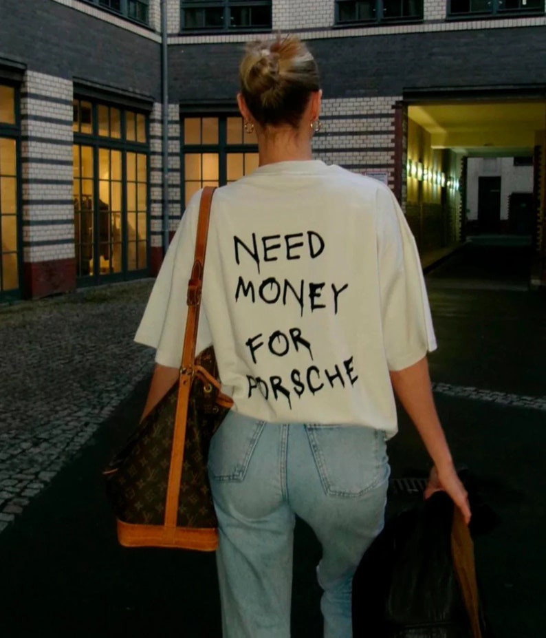 T-shirt mixte Need Money For Porsche, t-shirt super car, t-shirt fan Porsche, t-shirt pour lui, t-shirt cadeau, t-shirt coton image 3